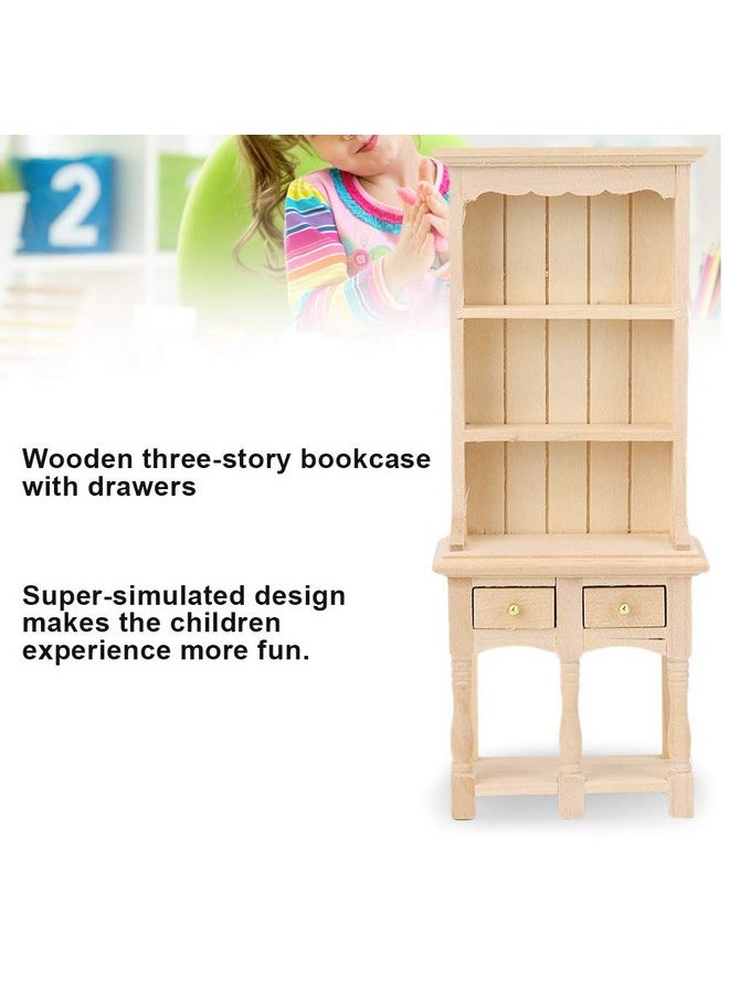 Dollhouse Furniture, Dollhouse Bookcase, 3Layer Bookcase With Drawers For Home