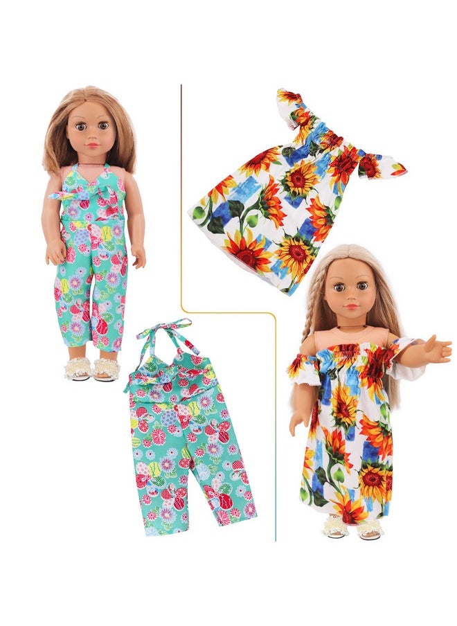10 Sets American 18 Inch Doll Clothes - 18 Pcs Doll Clothing Doll Outfits Dress Swimsuits Jumpsuit Tights For 18 Inch Dolls Christmas Birthday Gift