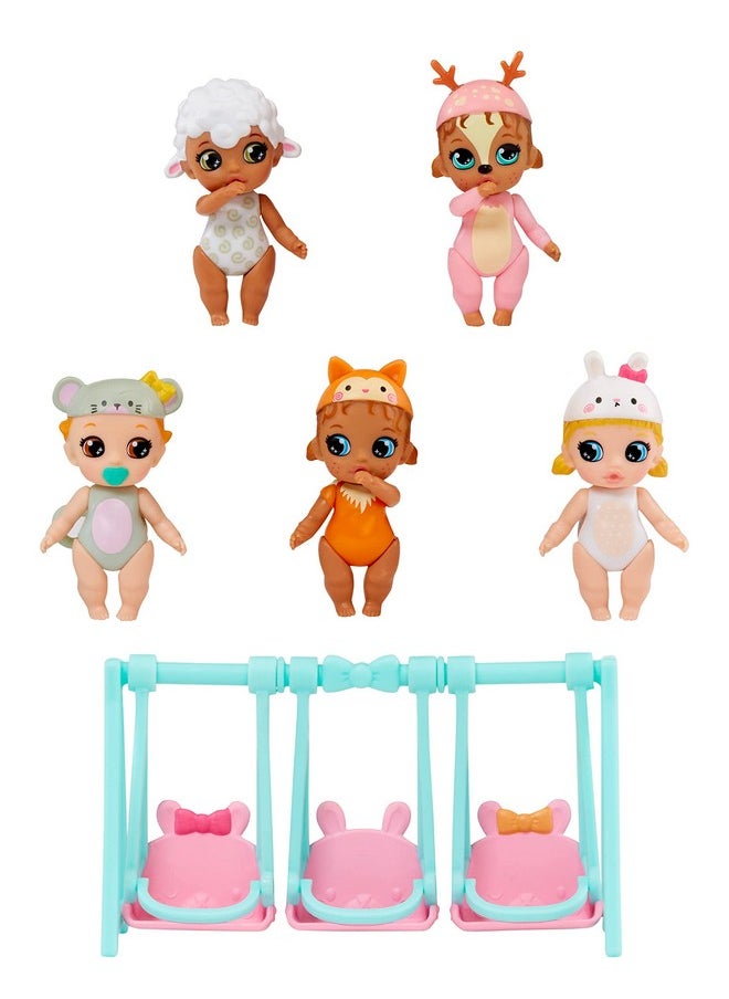 Surprise Mini Babies Woodland-Themed Bundle - Value Playset With 5 Collectible Mini Baby Dolls, For Kids Ages 3 And Up