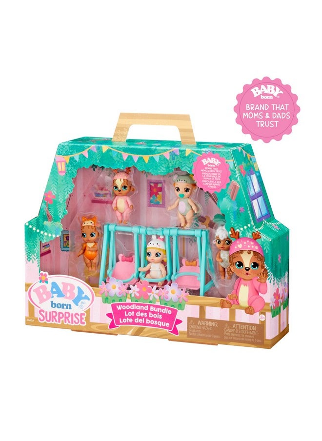 Surprise Mini Babies Woodland-Themed Bundle - Value Playset With 5 Collectible Mini Baby Dolls, For Kids Ages 3 And Up