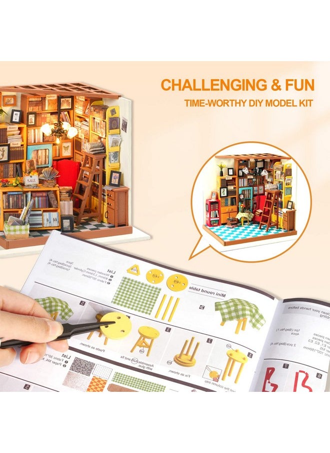 Diy Miniature Dollhouse Kit, 1:24 Scale Tiny House Building Kits - Sam'S Study
