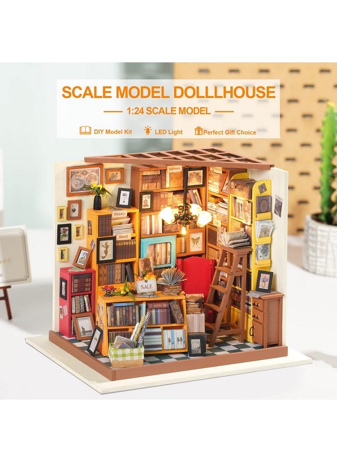 Diy Miniature Dollhouse Kit, 1:24 Scale Tiny House Building Kits - Sam'S Study