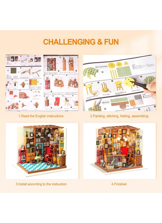 Diy Miniature Dollhouse Kit, 1:24 Scale Tiny House Building Kits - Sam'S Study