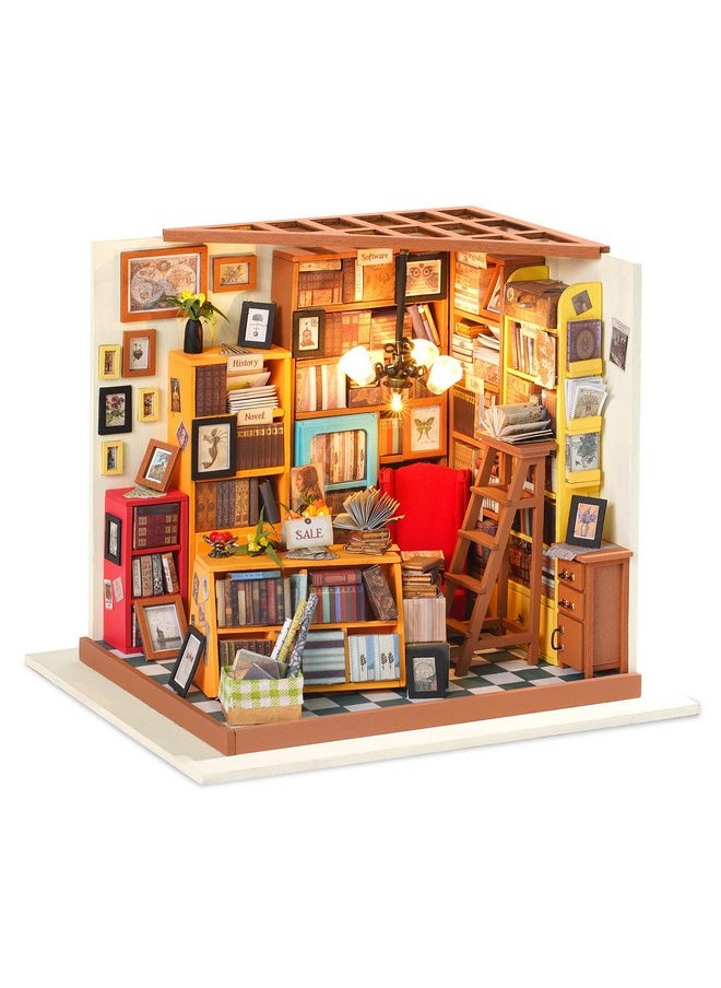 Diy Miniature Dollhouse Kit, 1:24 Scale Tiny House Building Kits - Sam'S Study