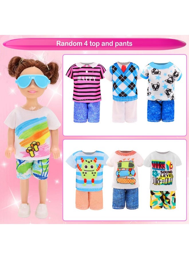 25 Pcs 5.3 Inch Girl Doll Clothes Dress Outfits And Shoes For Girl Doll Clothing With 4 Pairs Of Shoes For 4-6 Inch Girl Dolls Clothes And Accessories Doll Top And Pants Doll Wings