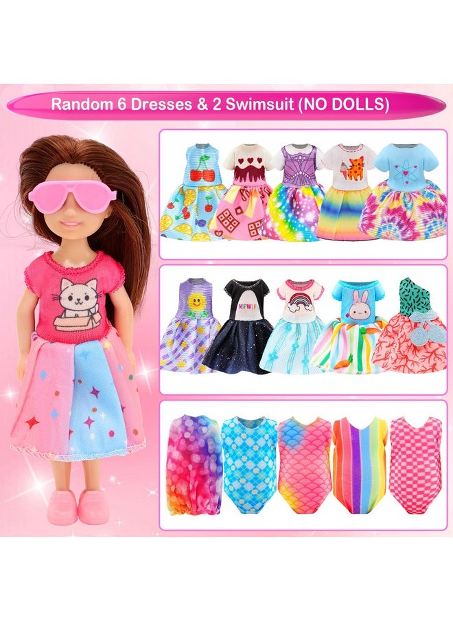 25 Pcs 5.3 Inch Girl Doll Clothes Dress Outfits And Shoes For Girl Doll Clothing With 4 Pairs Of Shoes For 4-6 Inch Girl Dolls Clothes And Accessories Doll Top And Pants Doll Wings