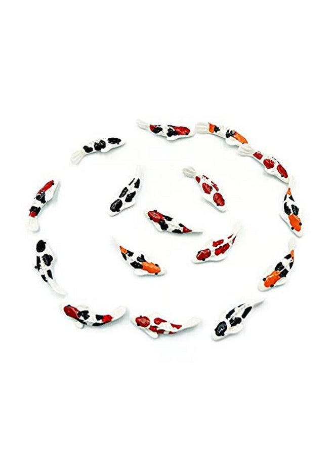 Lot Of 12 Miniature White Fish Fairy Garden Supplies Animal Fish Figurine Furniture Dollhouse # 3 Colors Orange Black & White