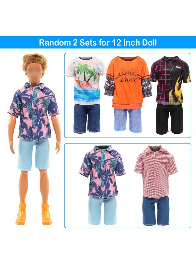 Lot 12 Items Boy Doll Clothes For 12 Inch Male Doll Fashion Casual Wear Clothes Outfits 5 Sets Boy Dolls Clothes With 3 Pairs Of Shoes For 12 Inch Boy Dolls Formal Black-Tie Suit And Blue-Tie
