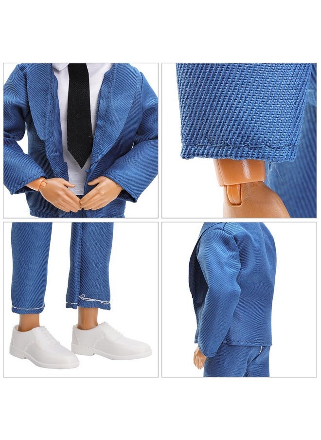 Lot 12 Items Boy Doll Clothes For 12 Inch Male Doll Fashion Casual Wear Clothes Outfits 5 Sets Boy Dolls Clothes With 3 Pairs Of Shoes For 12 Inch Boy Dolls Formal Black-Tie Suit And Blue-Tie