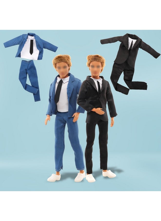 Lot 12 Items Boy Doll Clothes For 12 Inch Male Doll Fashion Casual Wear Clothes Outfits 5 Sets Boy Dolls Clothes With 3 Pairs Of Shoes For 12 Inch Boy Dolls Formal Black-Tie Suit And Blue-Tie