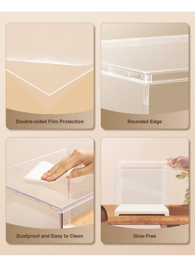 Display Box,Dustproof Acrylic Display Case For Miniature House Kit,Book Nook,3D Puzzle(11.3X9.3X9.6Inch)