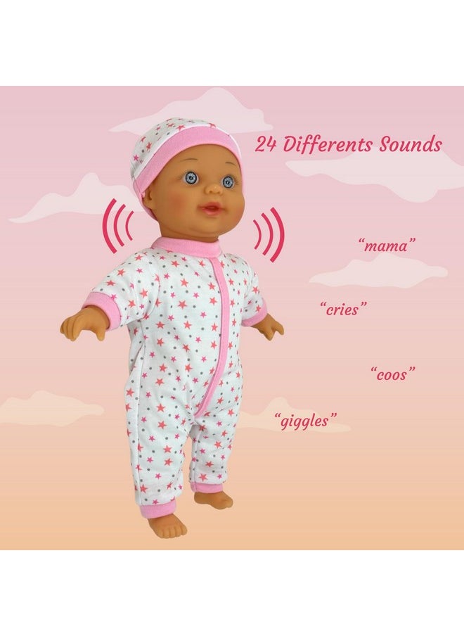 12 Inch Talking Baby Dolls For 3 Year Old Girls - Soft Body Interactive Baby Doll For Kids That Can Talk, Cry, Sing And Laugh - Makes 24 Cute Sounds