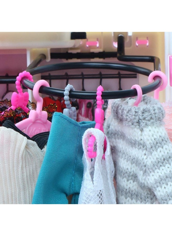 80 Pcs Plastic Hangers Accessories For 11.5 Inch Doll Clothes Gown Dress Outfit