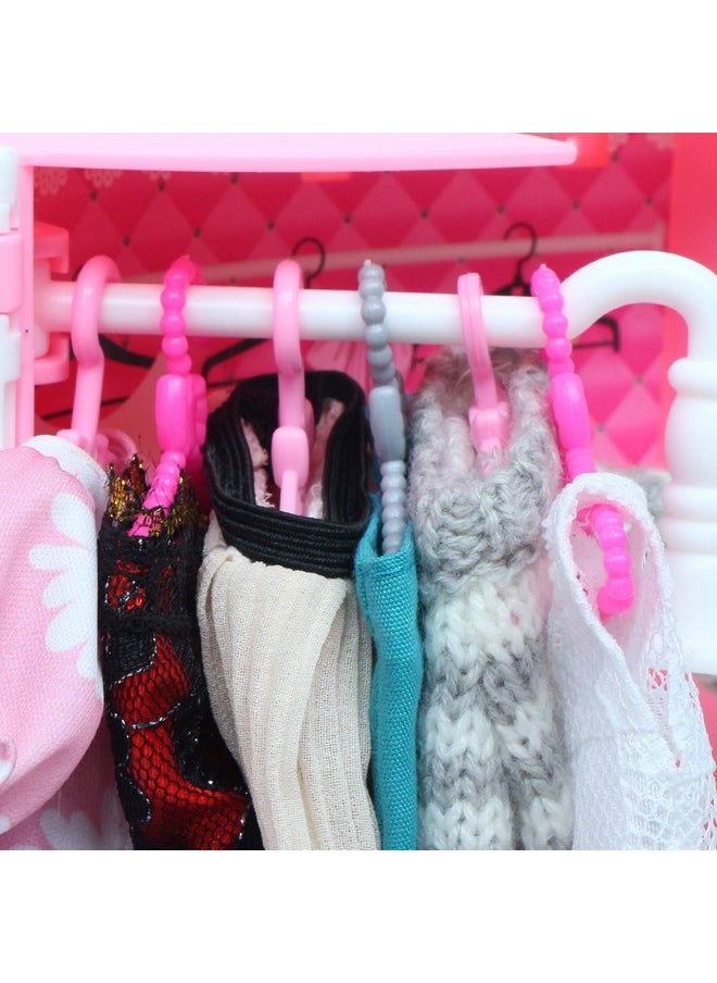 80 Pcs Plastic Hangers Accessories For 11.5 Inch Doll Clothes Gown Dress Outfit