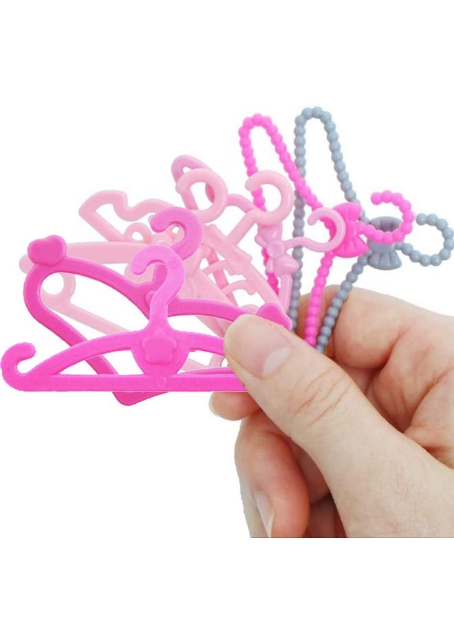80 Pcs Plastic Hangers Accessories For 11.5 Inch Doll Clothes Gown Dress Outfit