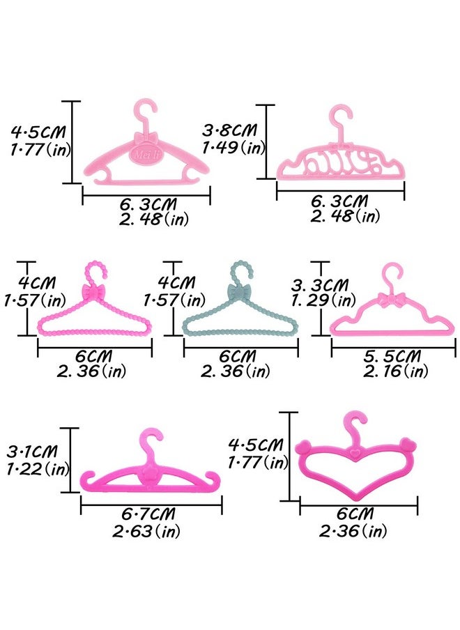 80 Pcs Plastic Hangers Accessories For 11.5 Inch Doll Clothes Gown Dress Outfit