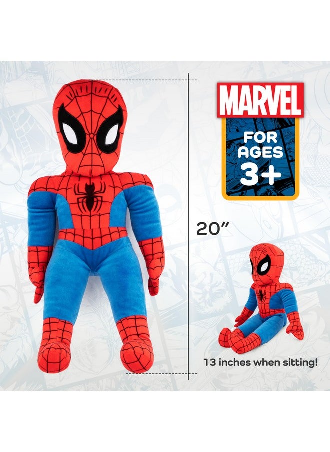 Marvel Super Hero Adventures Toddler Spiderman Plush Stuffed Pillow Buddy - Super Soft Polyester Microfiber, 20 Inch (Official Marvel Product)