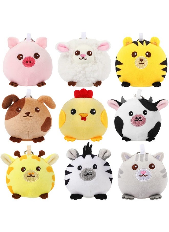 9 Pcs Mini Stuffed Animals Bulk 3.15 Inch Cute Farm And Forest Animals Plush Toys For Kids Birthday Gifts Xmas Stocking Stuffers Baby Shower Charity Donation Classroom Prizes(Regular Style)