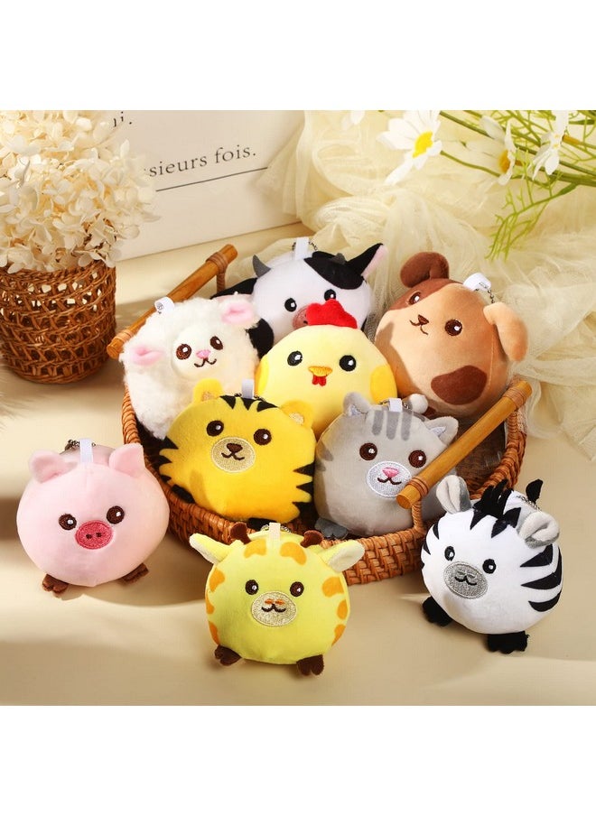 9 Pcs Mini Stuffed Animals Bulk 3.15 Inch Cute Farm And Forest Animals Plush Toys For Kids Birthday Gifts Xmas Stocking Stuffers Baby Shower Charity Donation Classroom Prizes(Regular Style)