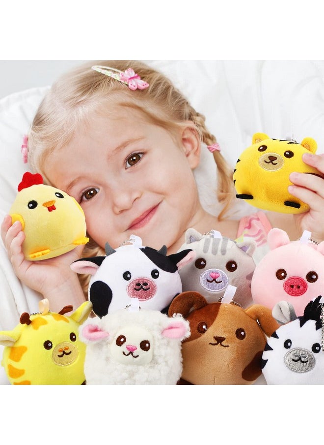 9 Pcs Mini Stuffed Animals Bulk 3.15 Inch Cute Farm And Forest Animals Plush Toys For Kids Birthday Gifts Xmas Stocking Stuffers Baby Shower Charity Donation Classroom Prizes(Regular Style)