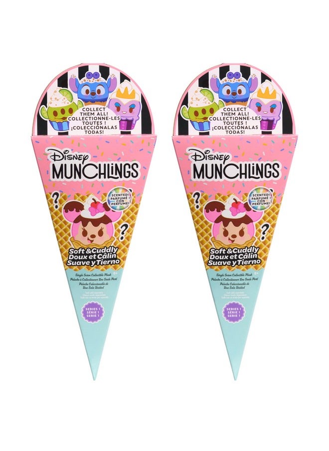 Disney Munchlings Single Serve Scented Collectible Plush 2-Pack, Kids Toys For Ages 0