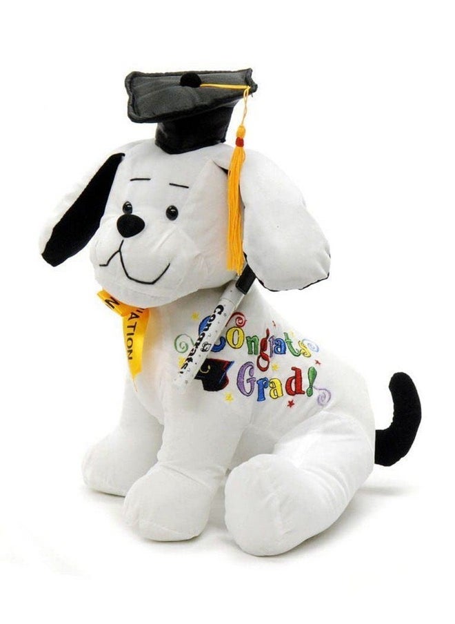 Graduation Autograph Stuffed Dog - Congrats Grad! - 10.5Inches