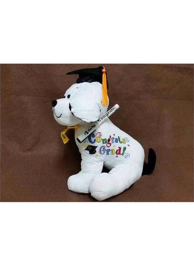 Graduation Autograph Stuffed Dog - Congrats Grad! - 10.5Inches