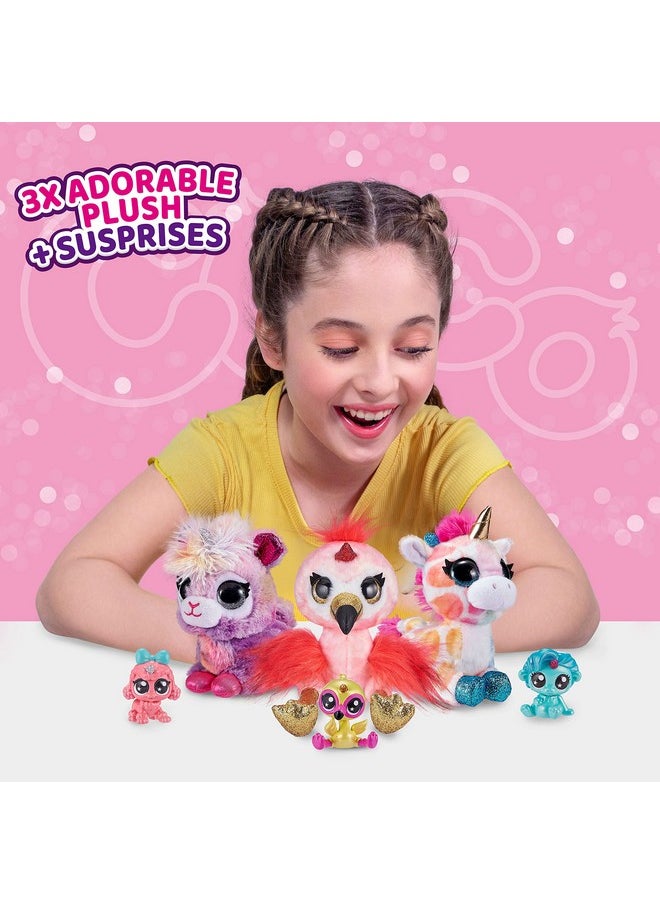 Coco Surprise Fantasy (3 Pack) By Zuru Plush Toys With Baby Collectible Surprise In Cone, Plush For Girls And Kids (Style May Vary)