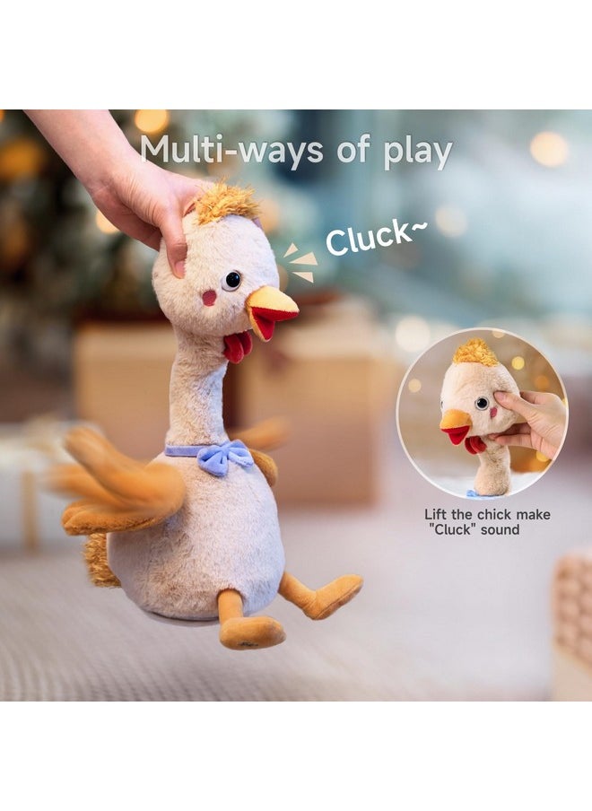 Dancing Talking Chicken Toy, Mimicking Twisting Neck Flapping Wings Electronic Pet Soft Plush Chick Toy,Singing, Recording, Repeating, Baby Toddler Interactive Toys For Boys Girls Gifts