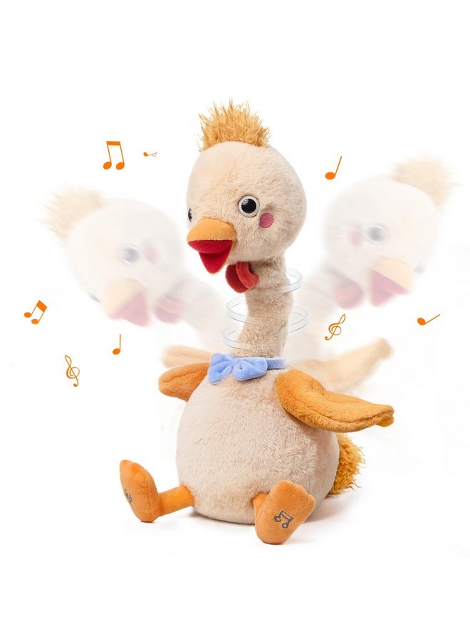 Dancing Talking Chicken Toy, Mimicking Twisting Neck Flapping Wings Electronic Pet Soft Plush Chick Toy,Singing, Recording, Repeating, Baby Toddler Interactive Toys For Boys Girls Gifts