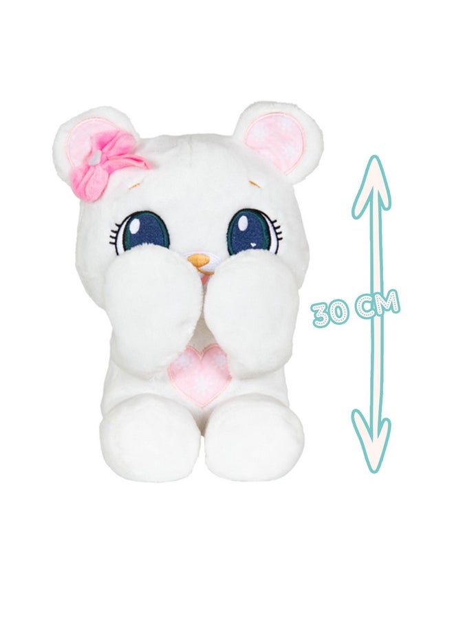 Peek-A-Boo Bear Plush - Stuffed Animal, White Bear Plush Doll - Great Gift For Kids Ages 1-3