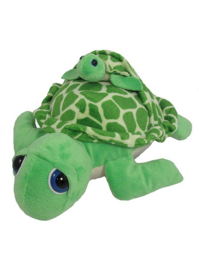 Green Sea Turtle With Baby Attached Stuffed Animal Plush Toy