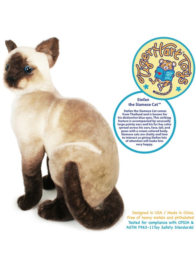 Stefan The Siamese Cat - 14 Inch Stuffed Animal Plush - By Tigerhart Toys