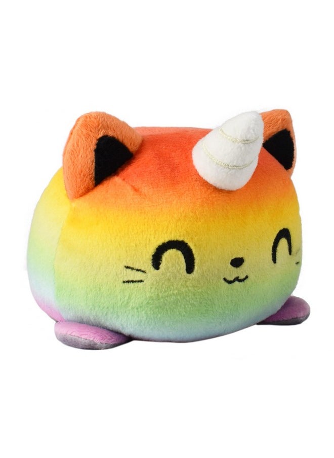- The Original Reversible Cat Plushie - Rainbow Kittencorn + Gray Tabby - Cute Sensory Fidget Stuffed Animals That Show Your Mood