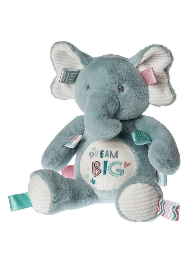 Taggies Stuffed Animal Soft Toy With Sensory Tags, 13-Inches, Dream Big Elephant