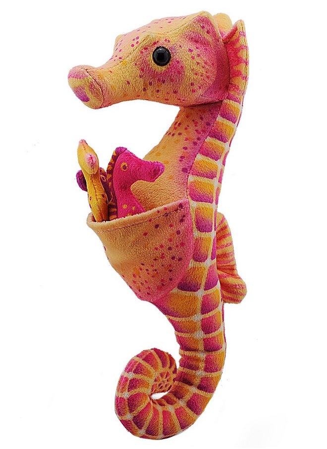 Seahorse Plush, Stuffed Animal, Plush Toy, Gifts For Kids, W/ Babies 11.5 Inches, Multicolor, 12