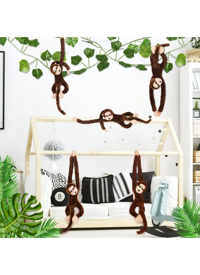 6 Packs Hanging Monkey Stuffed Animal Monkey Toy With Hook And Loop Fasteners Hands Stuffed Monkey Plush Toys For Kids (24 Inch)