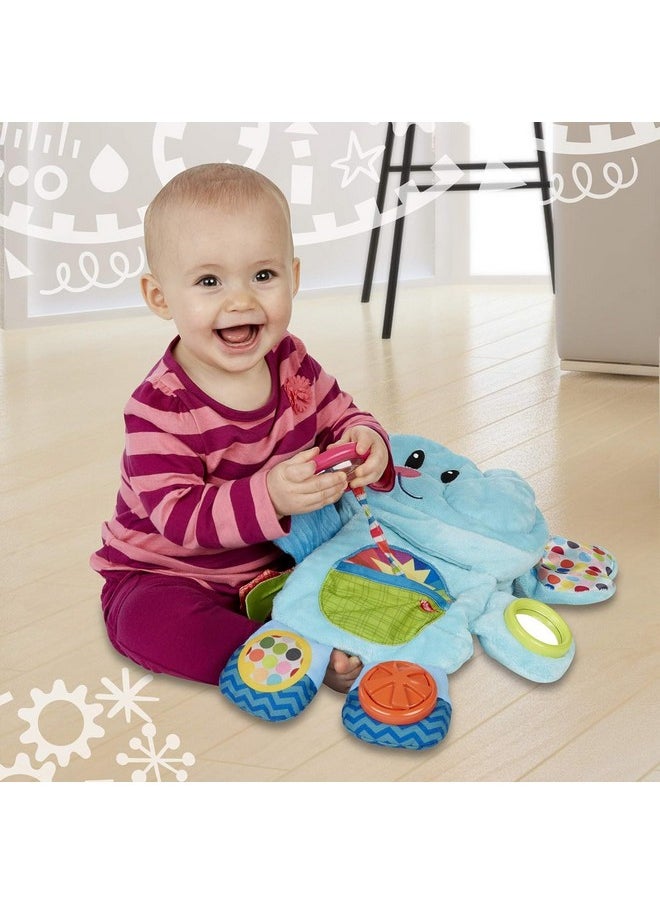 Fold 'N Go Elephant Stuffed Animal Tummy Time Toy For Babies 3 Months And Up, Blue (Amazon Exclusive)