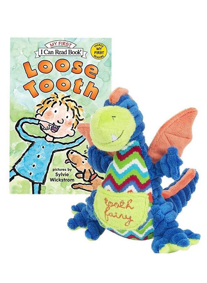 Tooth Fairy Plush Pillow W/Tooth Fairy Book Set (Drake Dragon Tf/Loose Tooth)