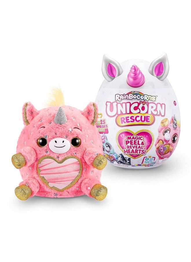 Unicorn Rescue Surprise (Pink) By Zuru, Easter Basket Stuffers, Collectible Plush Stuffed Animal, Egg Toys, Sticker Pack, Magical Slime, Headband, Ages 3+ (Dj The Unicorn Plush)