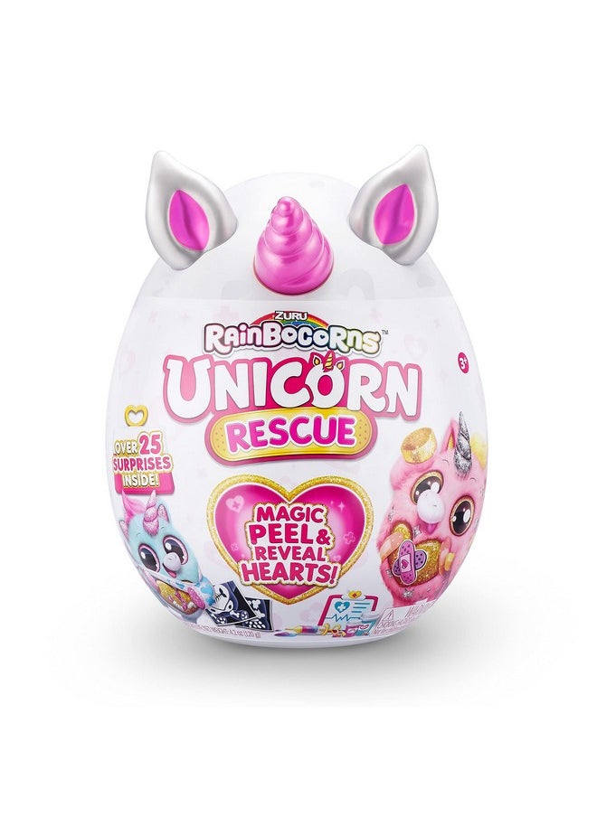 Unicorn Rescue Surprise (Pink) By Zuru, Easter Basket Stuffers, Collectible Plush Stuffed Animal, Egg Toys, Sticker Pack, Magical Slime, Headband, Ages 3+ (Dj The Unicorn Plush)