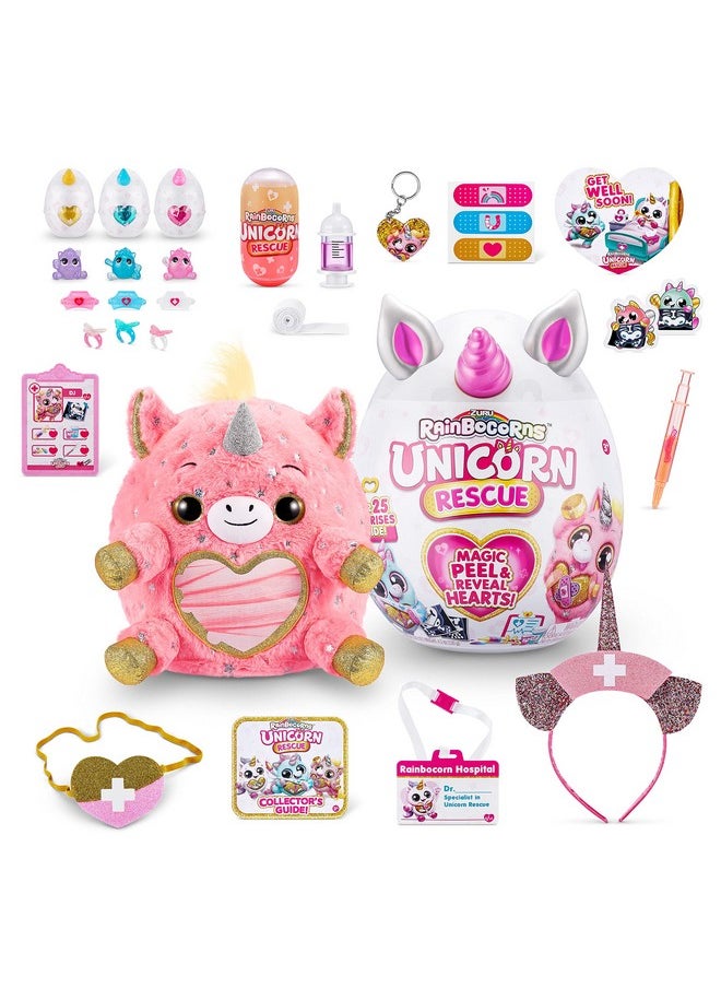 Unicorn Rescue Surprise (Pink) By Zuru, Easter Basket Stuffers, Collectible Plush Stuffed Animal, Egg Toys, Sticker Pack, Magical Slime, Headband, Ages 3+ (Dj The Unicorn Plush)