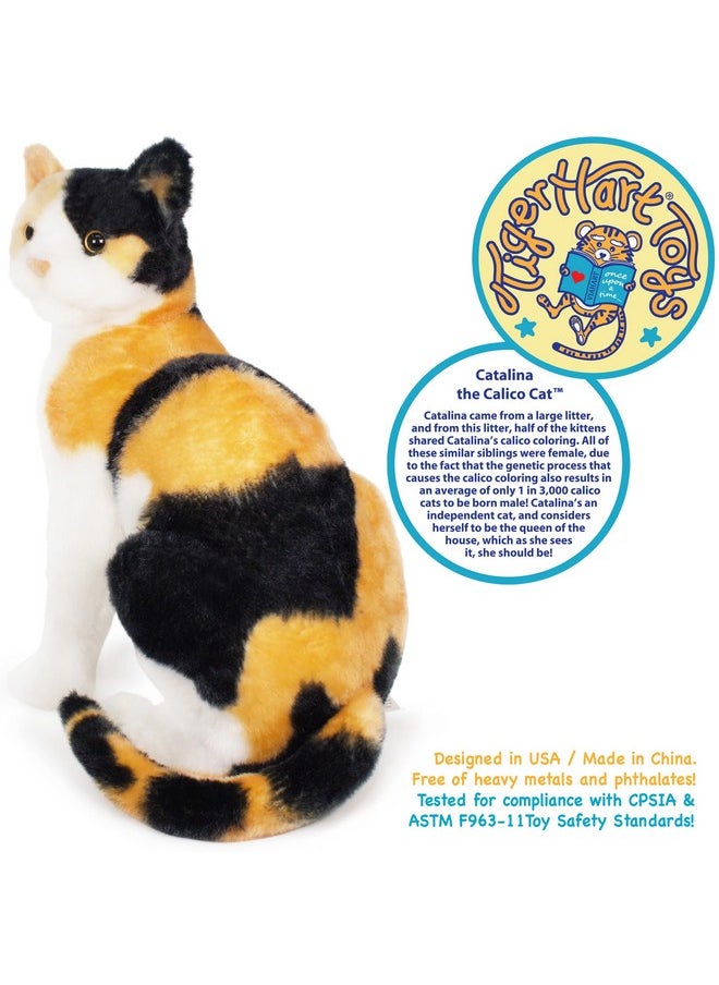 Catalina The Calico Cat - 13 Inch Stuffed Animal Plush - By Tigerhart Toys