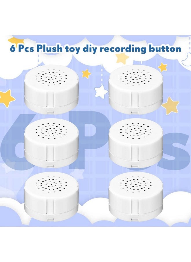 6 Pcs White Sound Recorder Voice Recorder Music For Stuffed Animal, Toy Recording Device Recordable Sound Module, Record Messages For Plush Toy Doll Stuffed Bear Toy Pillow (60 Seconds)