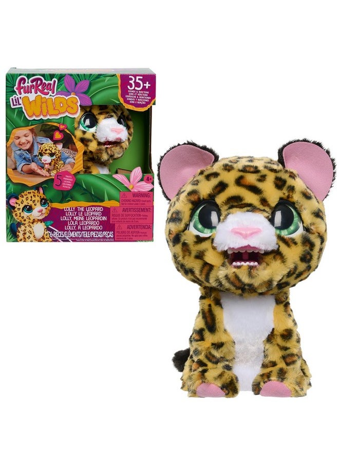 Furreal Lil Wilds Lolly The Leopard Interactive 8-Inch Plush Stuffed Animal With Over 35 Sounds And Reactions, 6-Pieces, Kids Toys For Ages 4 Up