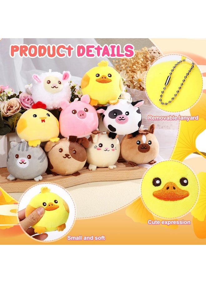 9 Pcs Mini Plush Stuffed Animals Bulk 3.15 Inch Cute Soft Decompress Animals Plush Toys For Kids Baby Shower Birthday Charity Donation Gifts Classroom Prizes(Farm Animals)