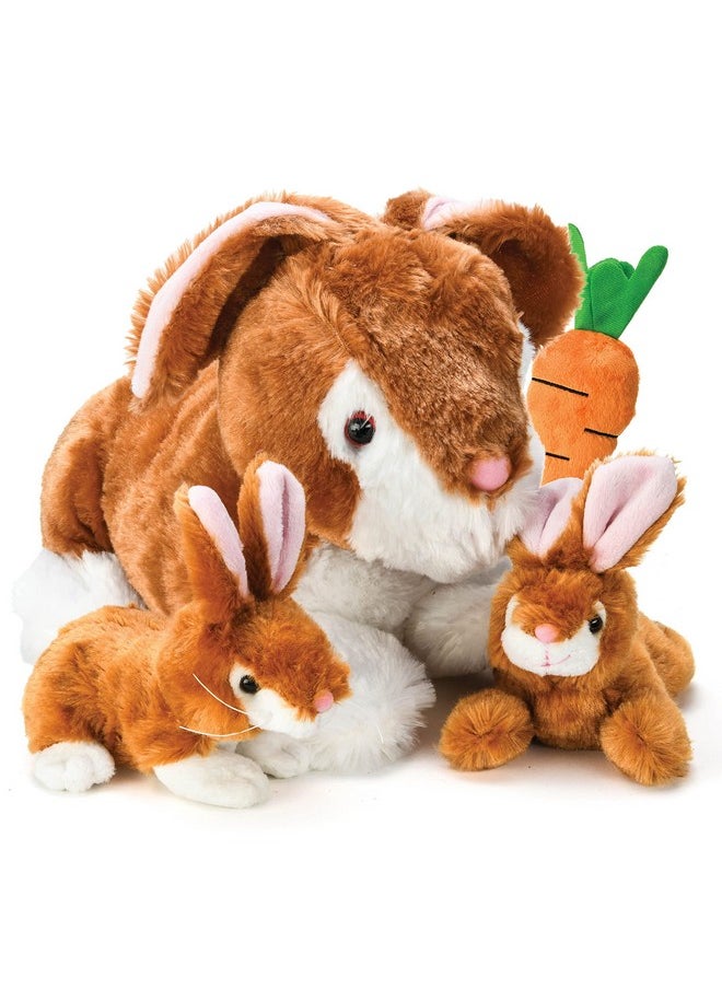 Plush Bunny Rabbit With Zippered Pouch For Little Baby Bunnies, Bunny Stuffed Animal, Easter Bunny Stuffed Animal, Stuffed Animal With Babies Inside - Perfect For Easter Gift And Easter Basket