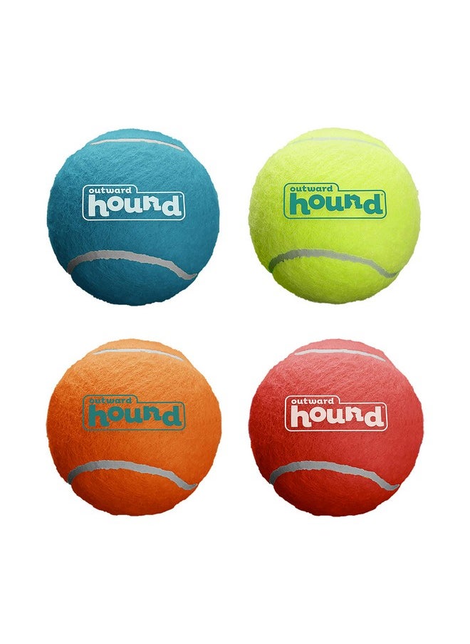 Squeaker Ballz Fetch Dog Toy, Large, 4-Pack For All Breed Sizes