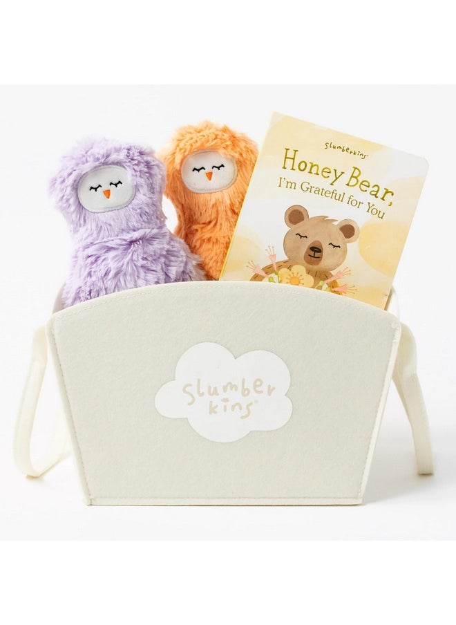Honey Bear, I'M Grateful For You Book + Melon Peep + Violet Peep + Basket - Easter Gift Set, Sel Social Emotional Learning Toys For Boys & Girls