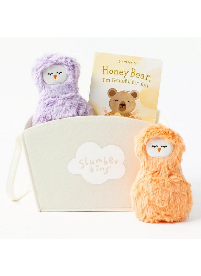 Honey Bear, I'M Grateful For You Book + Melon Peep + Violet Peep + Basket - Easter Gift Set, Sel Social Emotional Learning Toys For Boys & Girls